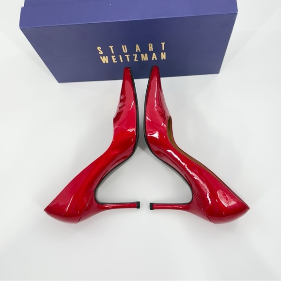 Stuart Weitzman Princess Red Patent Leather Pumps Women’s Size 7.5N - Picture 3 of 15